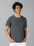 UrGear Cotton Stripes Half Sleeves Round Neck Mens T-Shirt