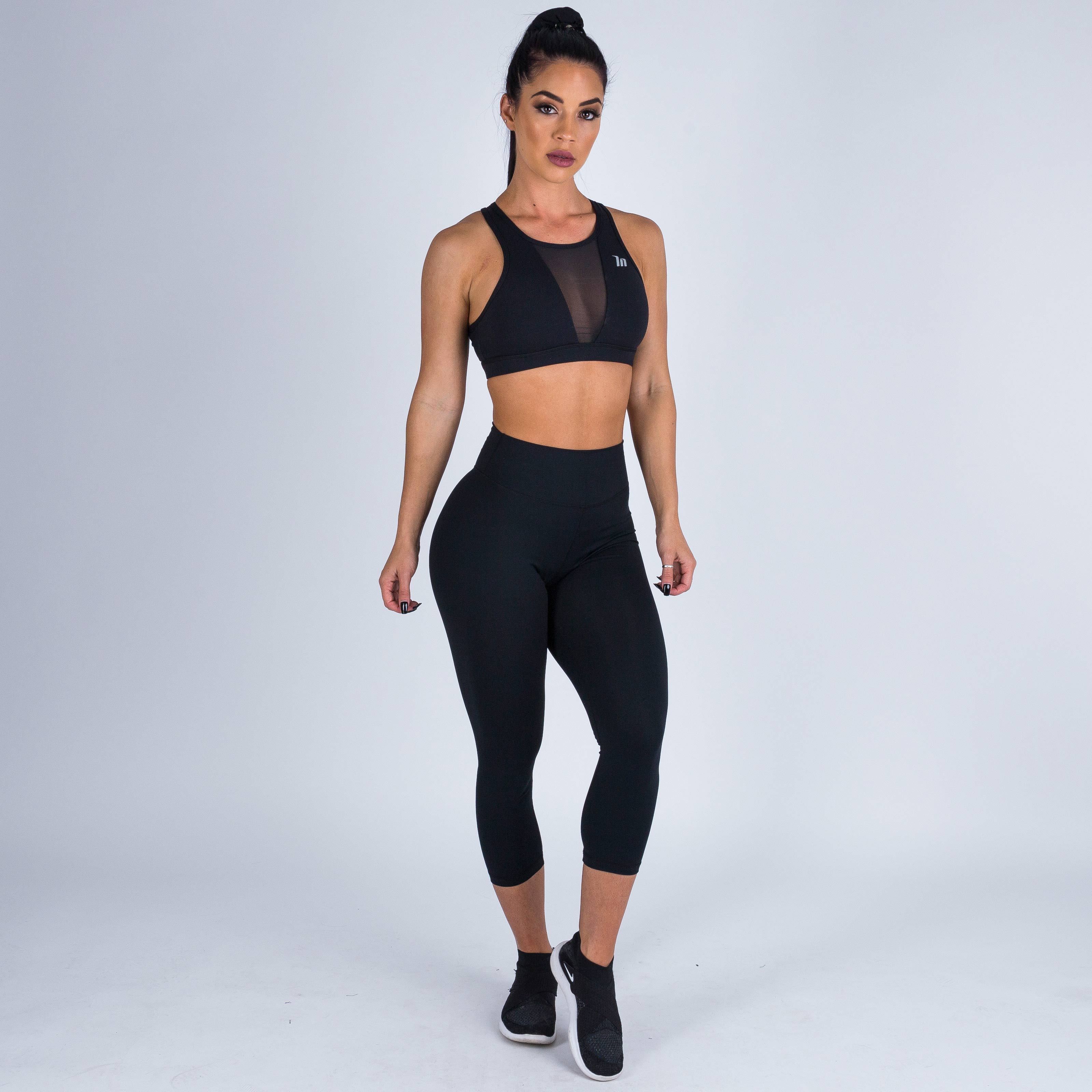 7/8 High Waist Scrunch Leggings – BLACK - Titan Plus