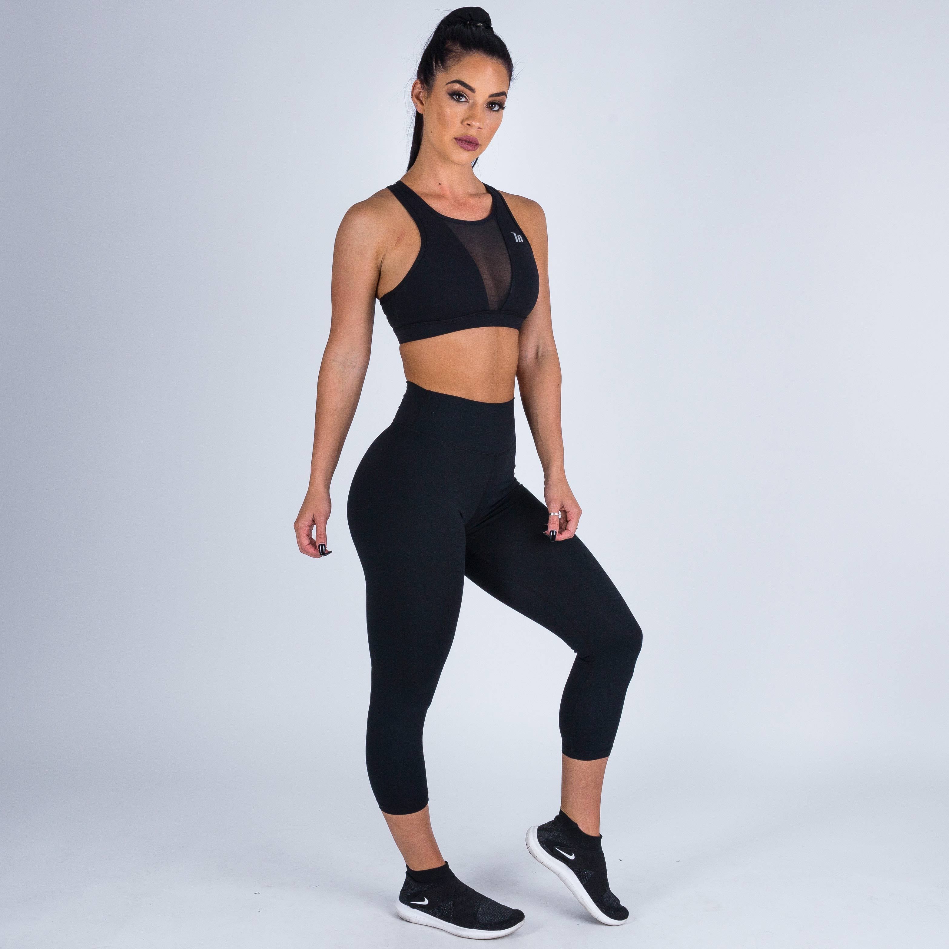 7/8 High Waist Scrunch Leggings – BLACK - Titan Plus