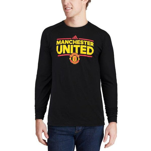 Men's adidas Black Manchester United Dassler Ultimate Long Sleeve climalite T-Shirt - Titan Plus