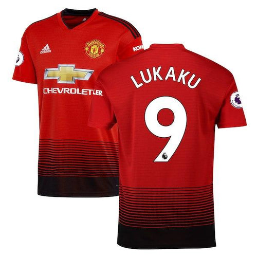 Men's adidas Romelu Lukaku Red Manchester United 2018/19 Home Replica Player Jersey - Titan Plus