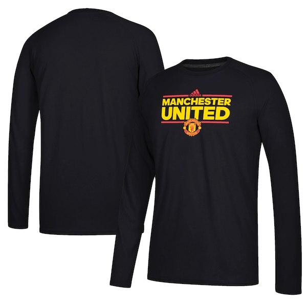 Men's adidas Black Manchester United Dassler Ultimate Long Sleeve climalite T-Shirt - Titan Plus