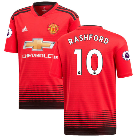 Men's adidas Marcus Rashford Red Manchester United 2018/19 Home Replica Player Jersey - Titan Plus