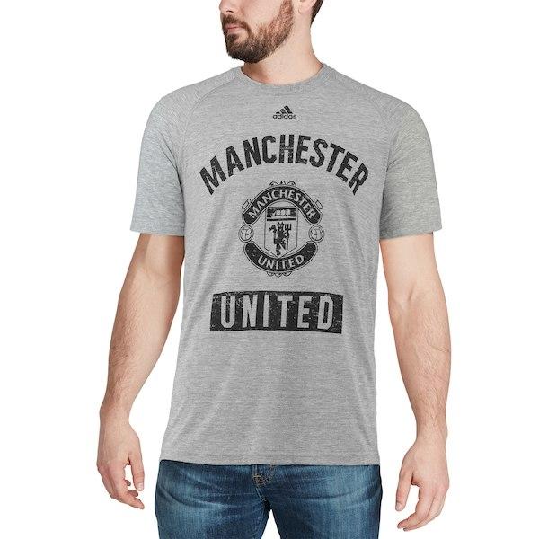 Men's adidas Heathered Gray Manchester United Ultimate Pass T-Shirt - Titan Plus