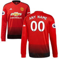 Men's adidas Red Manchester United 2018/19 Home Replica Long Sleeve Custom Jersey - Titan Plus